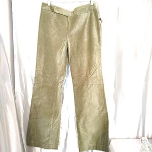 Gap stretch lime mdrn fit flare faux velvet pant 6